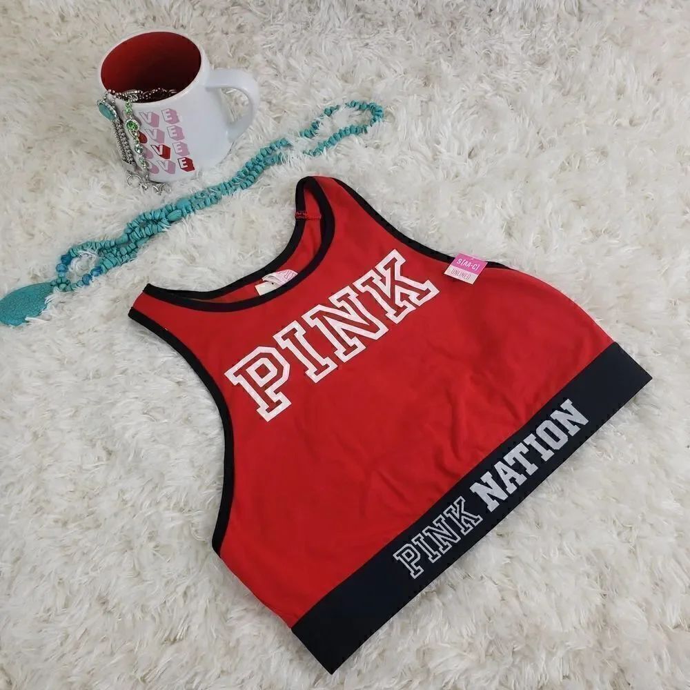 Victoria's Secret Reverse Racerback Top Bralette Bra S (AA-C) Red